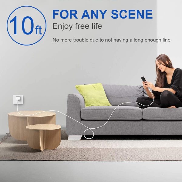 10 Ft iPhone Fast Charger, 2-Pack 20W Super Fast Charger with Long Fast Charging Cable for iPhone 14/13/12/11 Pro Max,14 Plus,Mini,Pro/XS/SE/XR/iPad - Image 6