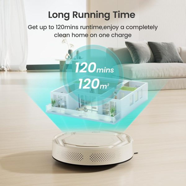 Lefant Robot Vacuum- Ultra Thin,Powerful Suction, Quite,No-Tangle Port,120 Mins Runtime,Self-Charging Robotic Vacuum Cleaner, APP/Voice/Alexa Control,Ideal for Pet Hair and Hard Floor - Image 7
