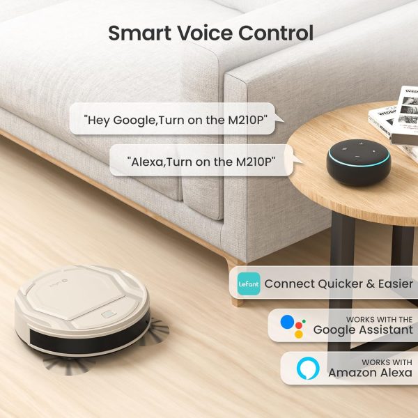 Lefant Robot Vacuum- Ultra Thin,Powerful Suction, Quite,No-Tangle Port,120 Mins Runtime,Self-Charging Robotic Vacuum Cleaner, APP/Voice/Alexa Control,Ideal for Pet Hair and Hard Floor - Image 8