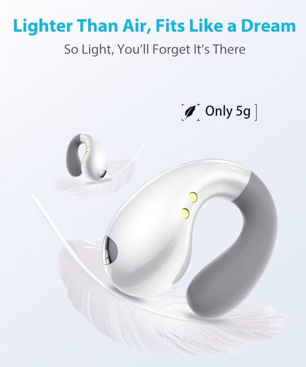 Ultra Open-Ear-Earbuds Wireless Bluetooth - Ergonomic Clip-On Headphones, Small Bone Conduction Earbuds with Waterproof Design, Perfect Running Headphones for Sports, Fitness, and Workouts - Image 4