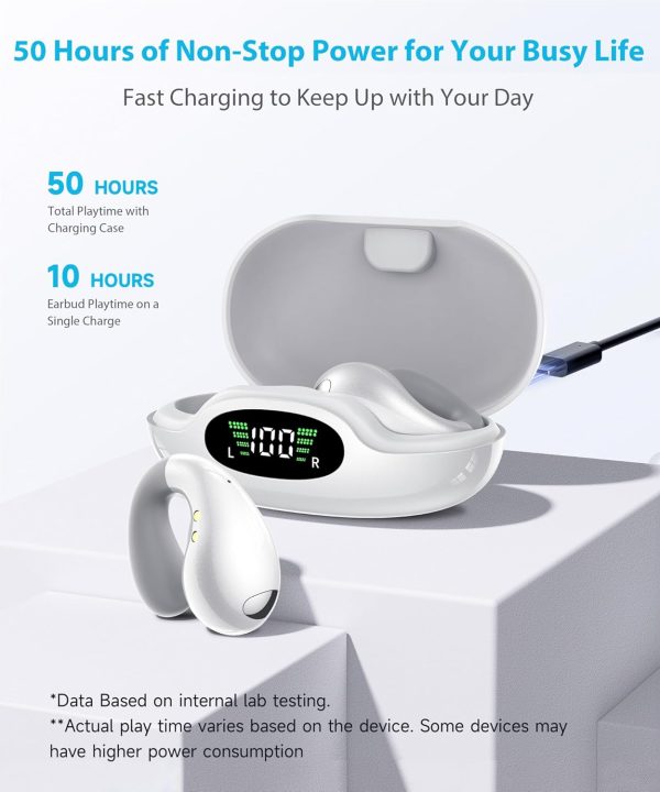 Ultra Open-Ear-Earbuds Wireless Bluetooth - Ergonomic Clip-On Headphones, Small Bone Conduction Earbuds with Waterproof Design, Perfect Running Headphones for Sports, Fitness, and Workouts - Image 6