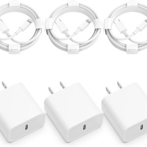 USB C Charger [MFi Certified] iPhone Charger Fast Charging 3Pack 20W Type C Wall Charger Block with 6FT USB C to Lightning Cable Compatible with for iPhone 14Pro/13 Pro/12 Pro Max/11/XS Max/XS/XR/X/8