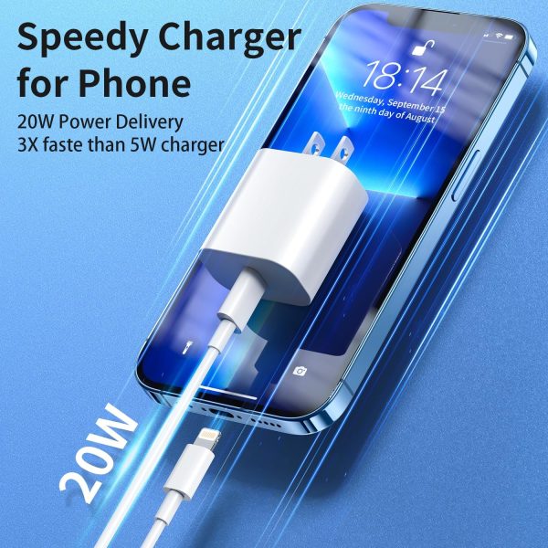 USB C Charger [MFi Certified] iPhone Charger Fast Charging 3Pack 20W Type C Wall Charger Block with 6FT USB C to Lightning Cable Compatible with for iPhone 14Pro/13 Pro/12 Pro Max/11/XS Max/XS/XR/X/8 - Image 3